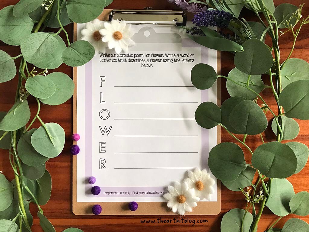 Printable acrostic poem templates for may for kids language