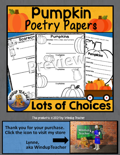 Pumpkin poetry activity sheets teaching resources