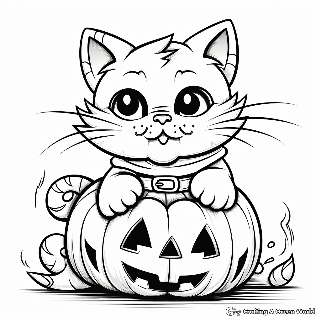 Halloween cat coloring pages