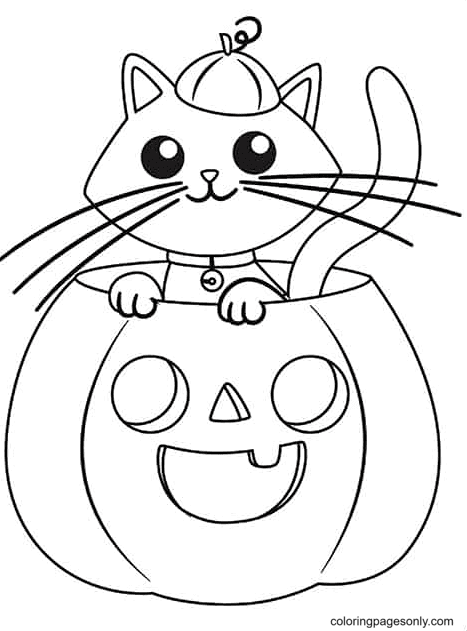 Halloween cats coloring pages printable for free download