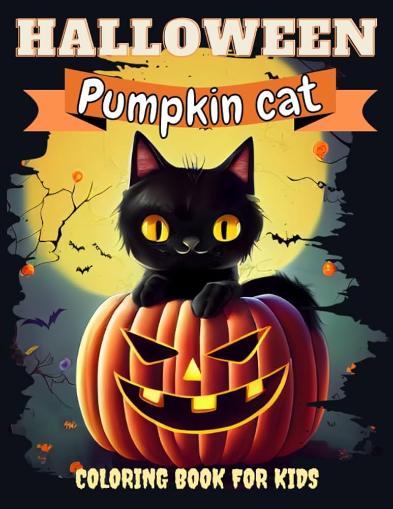 Halloween pumpkin cat coloring book for kids halloween cat and funny pumpkins coloring book for kids and toddlers press four season books