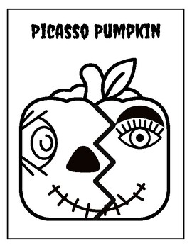 Pablo picasso pumpkin coloring page