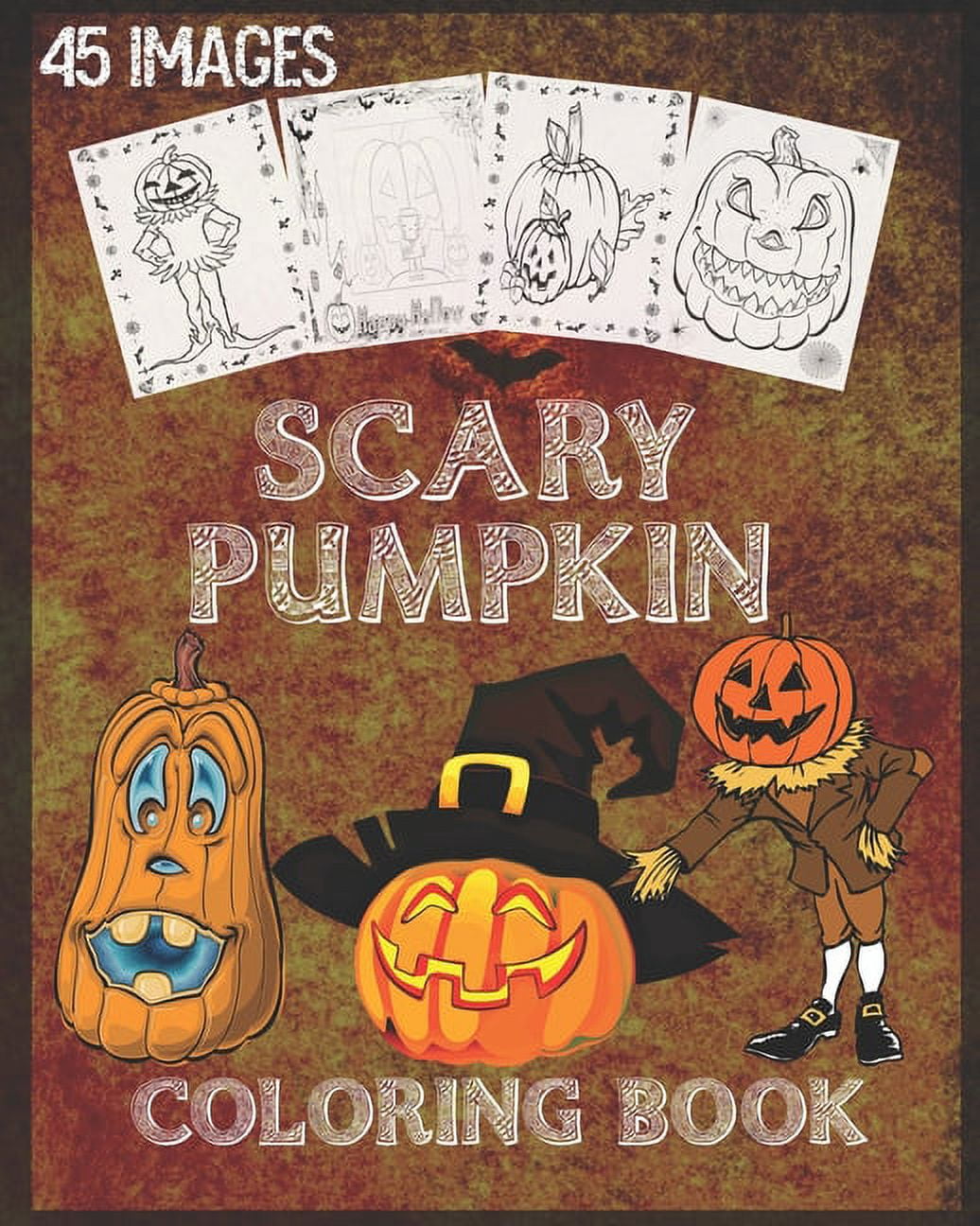 Pumpkin coloring book pumpkin halloween coloring book with scary pumpkins creepy scenes and much more unique single