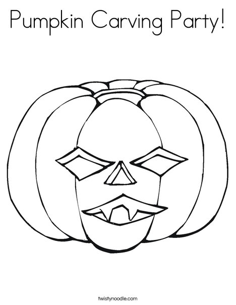 Pumpkin carving party coloring page