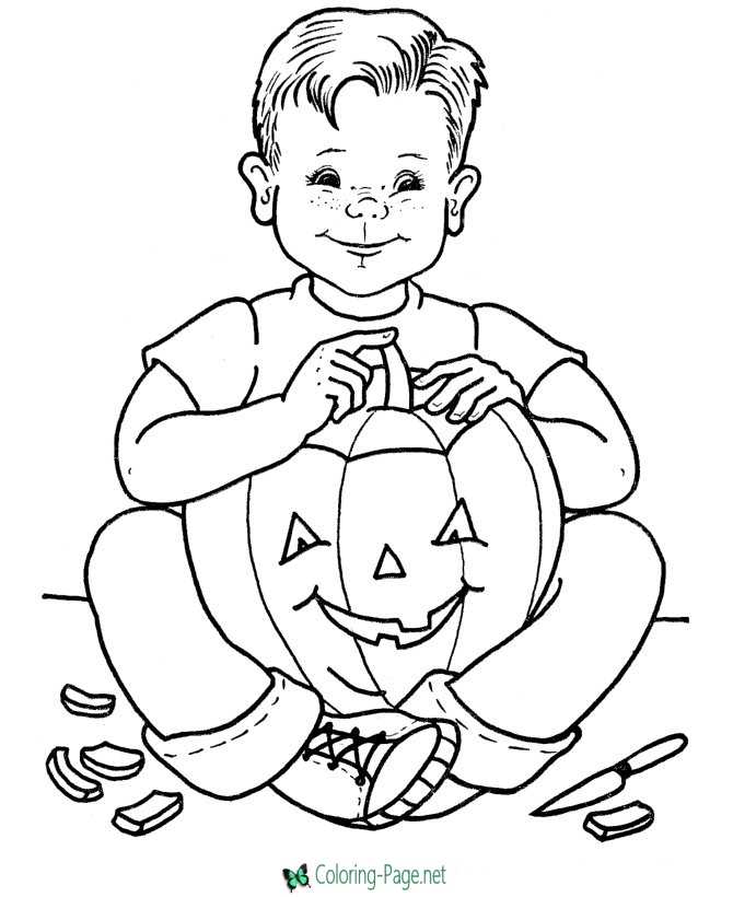 Pumpkin coloring pages carving pumpkins