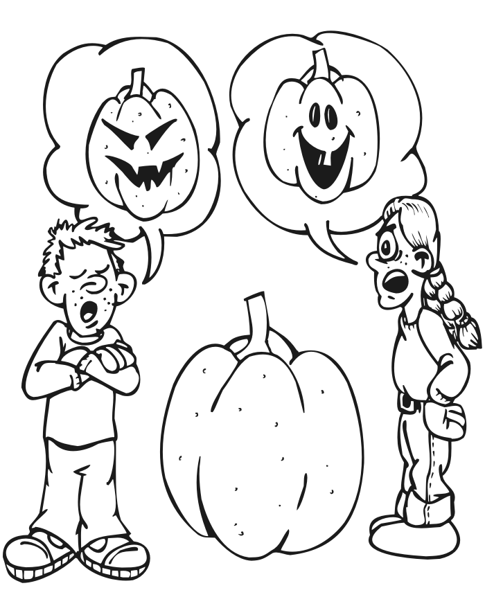 Jack o lantern coloring page kids designing face