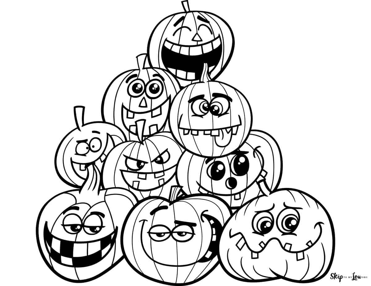 Pumpkin coloring pages skip to my lou