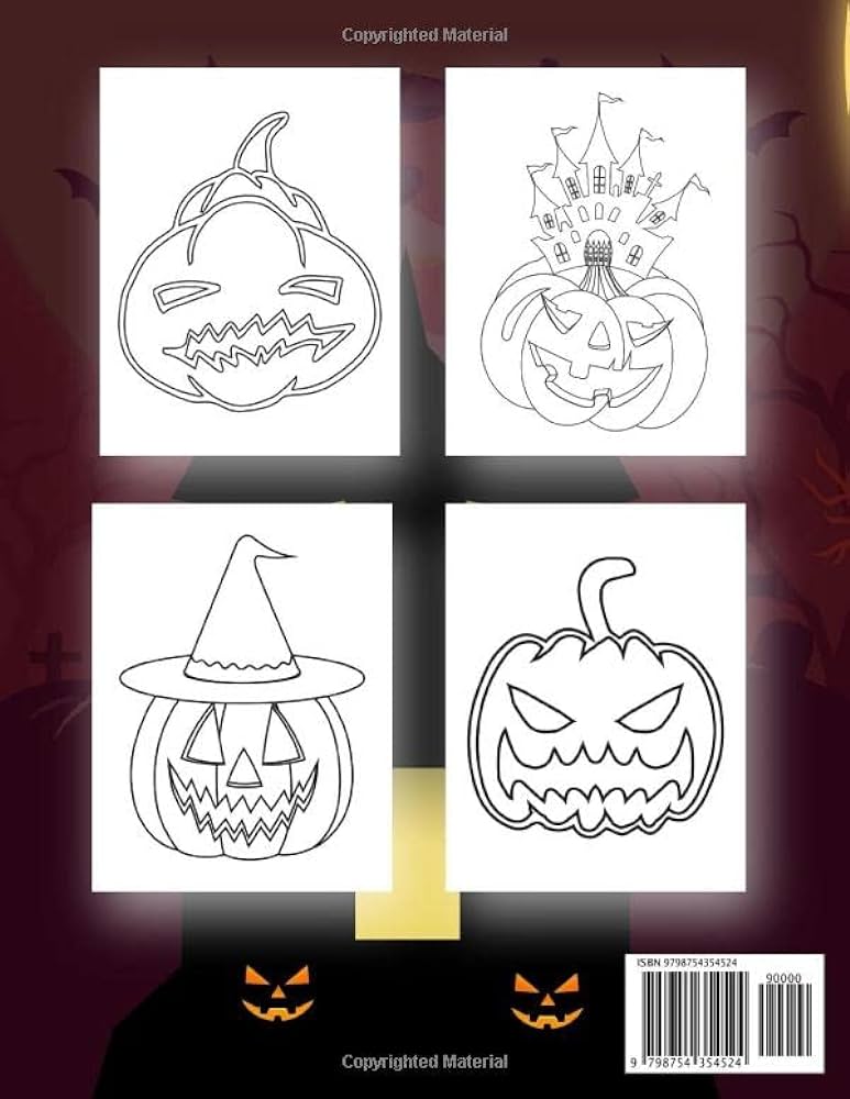 Halloween pumpkin coloring book for kids ages