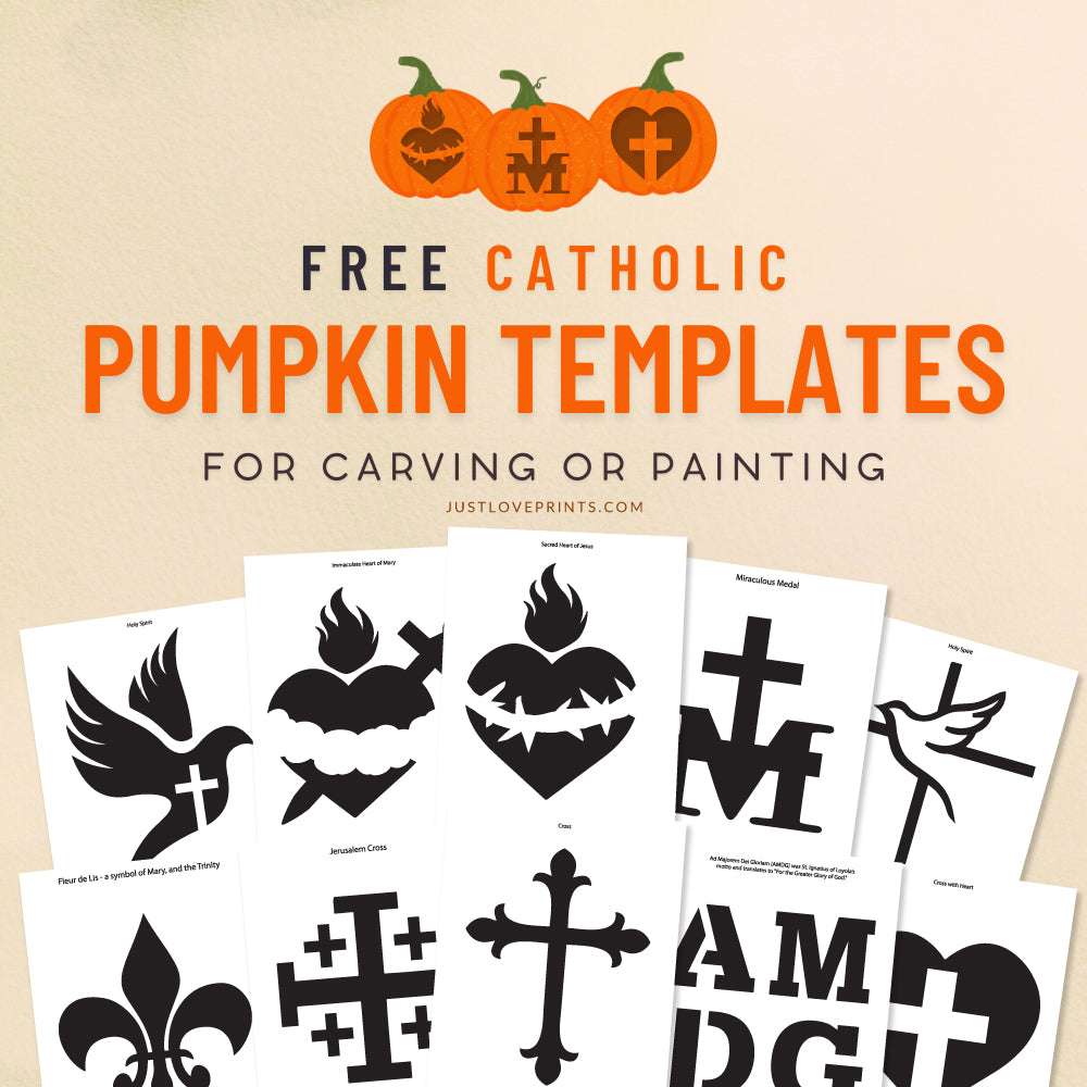 Free catholic pumpkin templates â just love prints