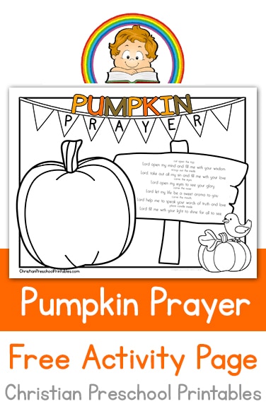 Pumpkin prayer coloring page