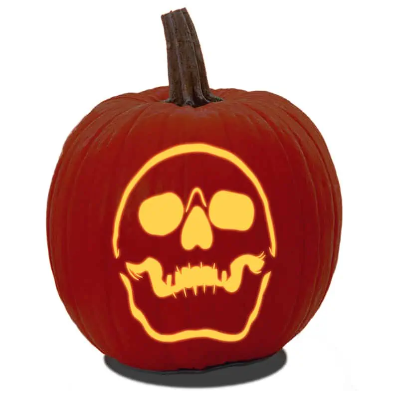 Free skull pumpkin carving patterns stencils