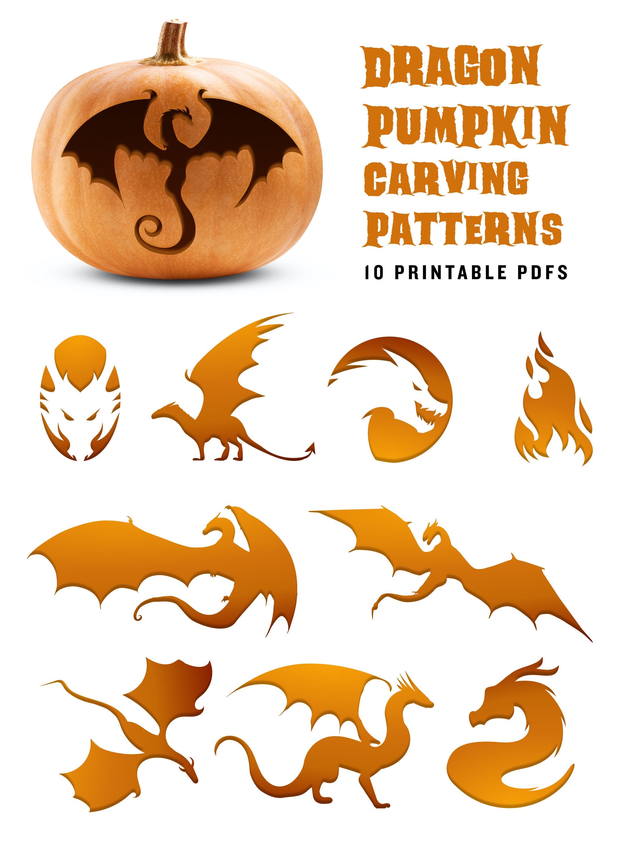 Pumpkin dragon carving