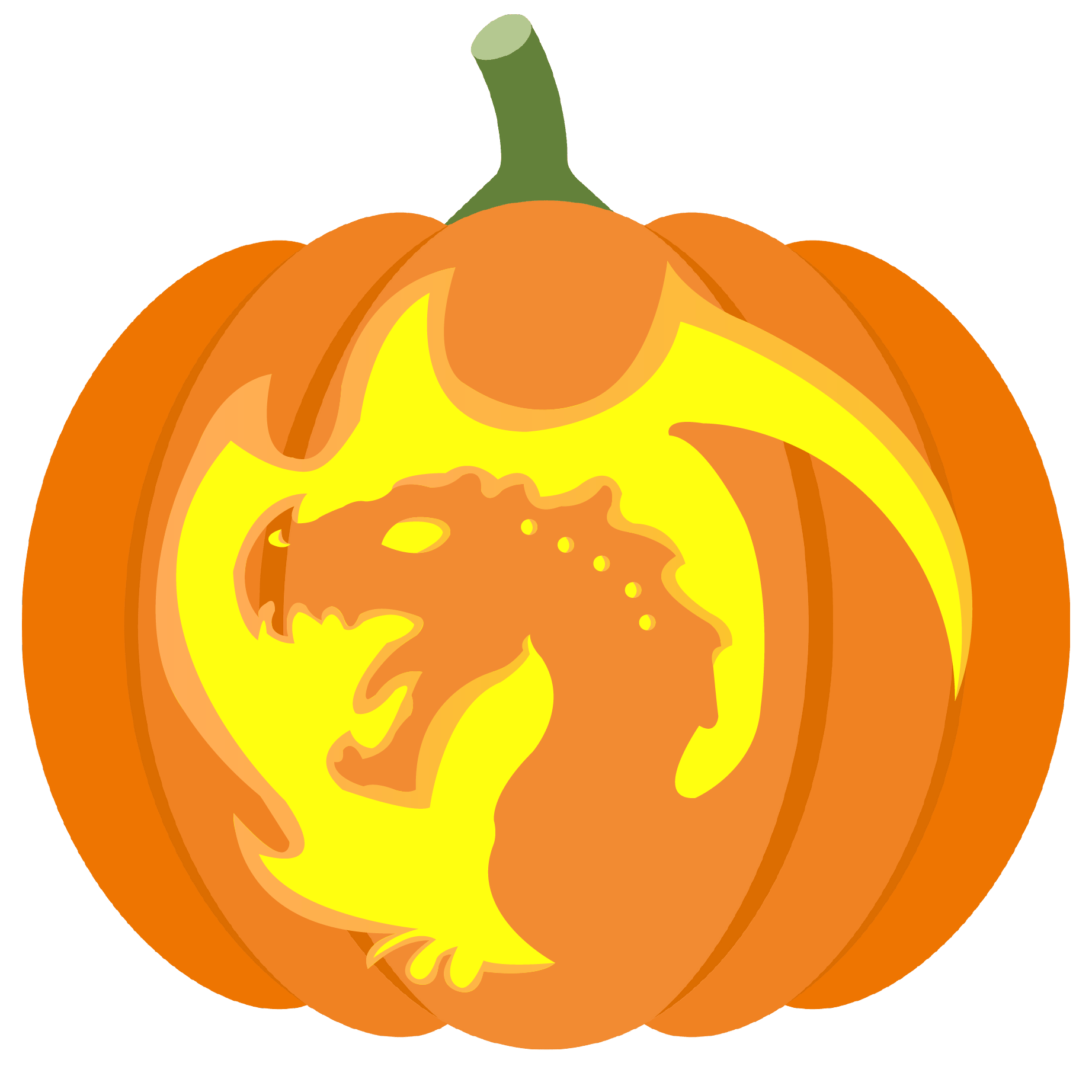 Angry dragon pumpkin stencil free printable papercraft templates