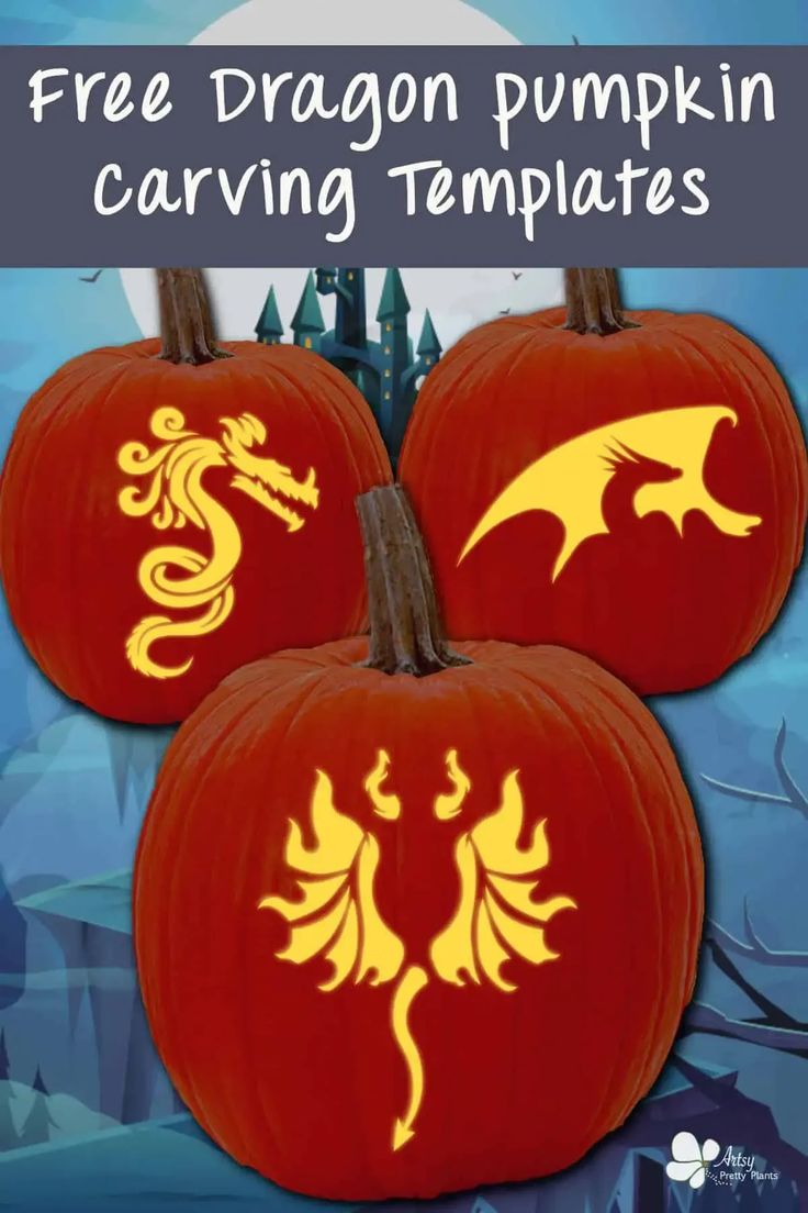 Create stunning dragon pumpkin carvings with free stencils