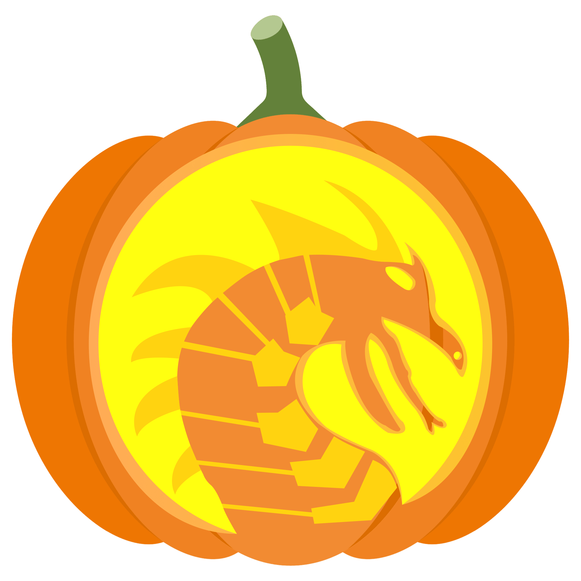 Dragon with open mouth pumpkin stencil free printable papercraft templates