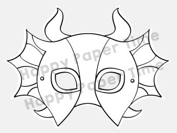 Dragon mask paper template printable