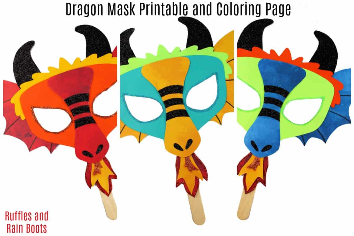 Printable dragon mask