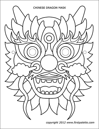 Chinese dragon mask templates free printable templates coloring pages