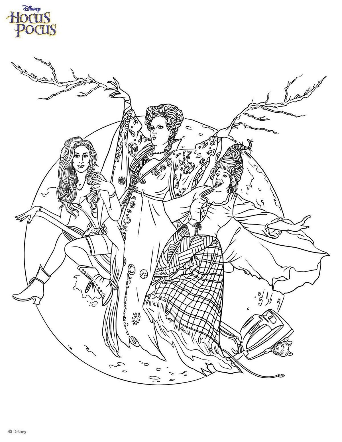 Hocus pocus coloring pages printable pdf