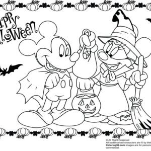 Halloween mickey mouse coloring pages printable for free download