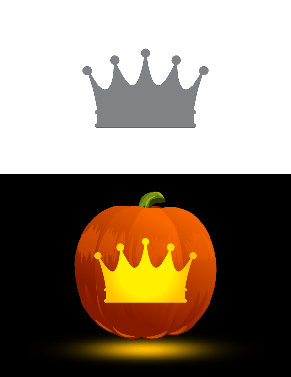 Printable crown pumpkin stencil
