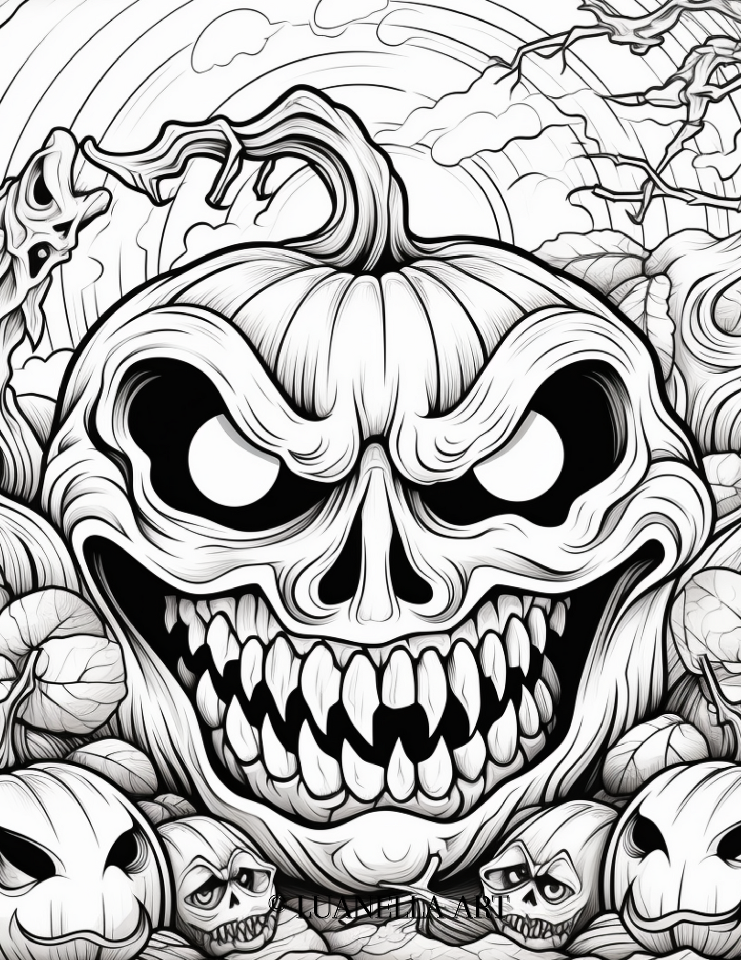 Super scary pumpkin carving instant download pdf letter size â luanella art