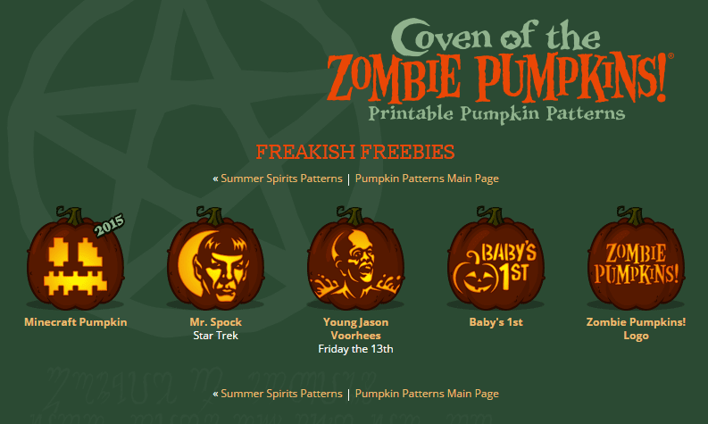 Free pumpkin carving patterns and templates for halloween