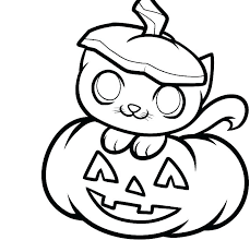 Coloring pages pumpkin cat coloring pages