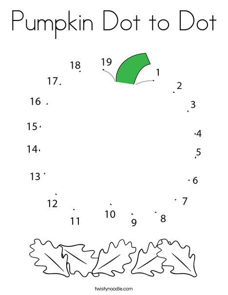 Pumpkin dot to dot coloring page