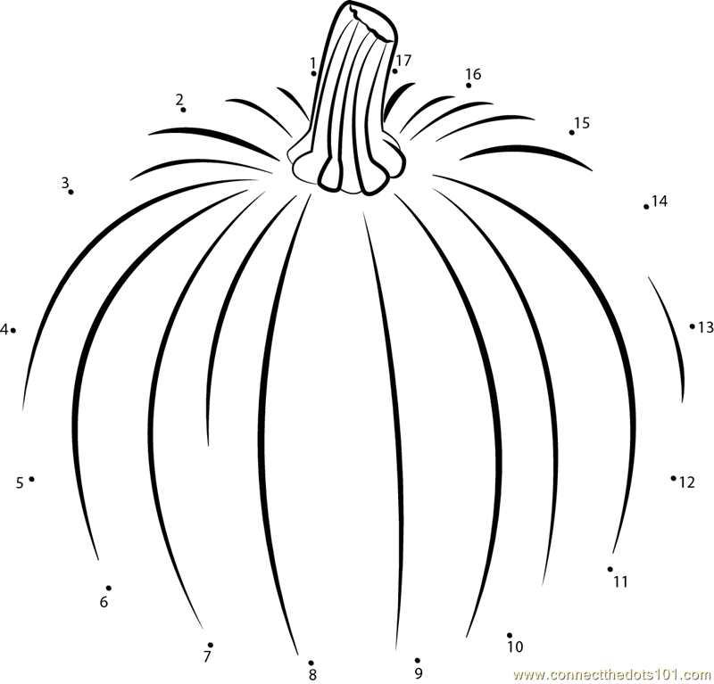 Huge pumpkin dot to dot printable worksheet