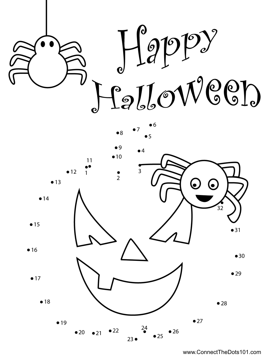 Pumpkin dot to dot printable worksheet