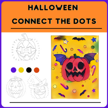 Halloween pumpkin connect the dots and coloring pages easy to use by welovebaby