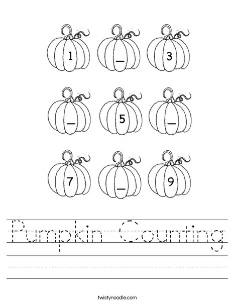 Pumpkin counting worksheet