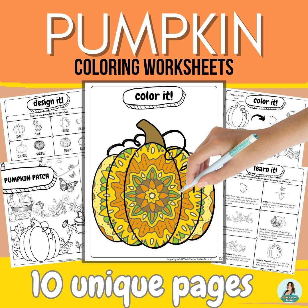 Pumpkin life cycle coloring pages and activities for kids who love lea â nuggets of wisdom