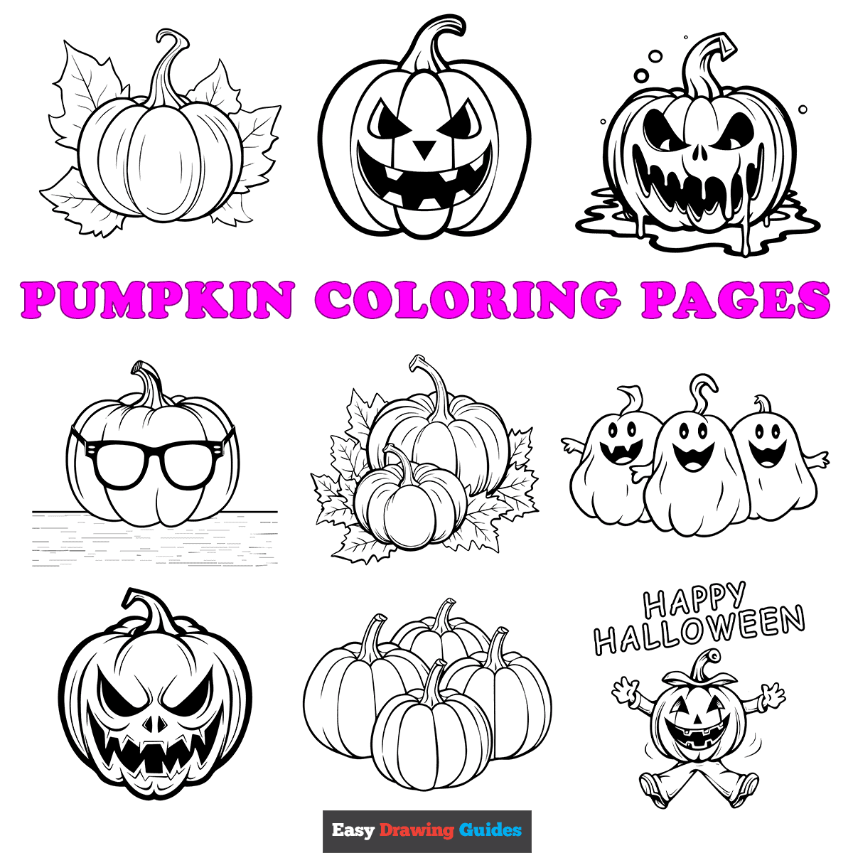 Free printable pumpkin coloring pages for kids