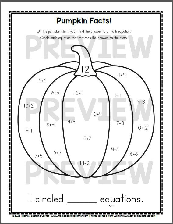 Pumpkin phonics and math worksheets for kindergarten and st grade made by teachers