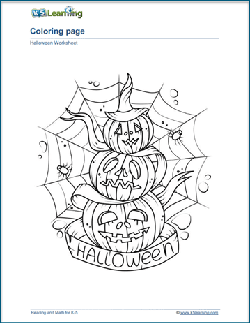 Halloween coloring pages k learning