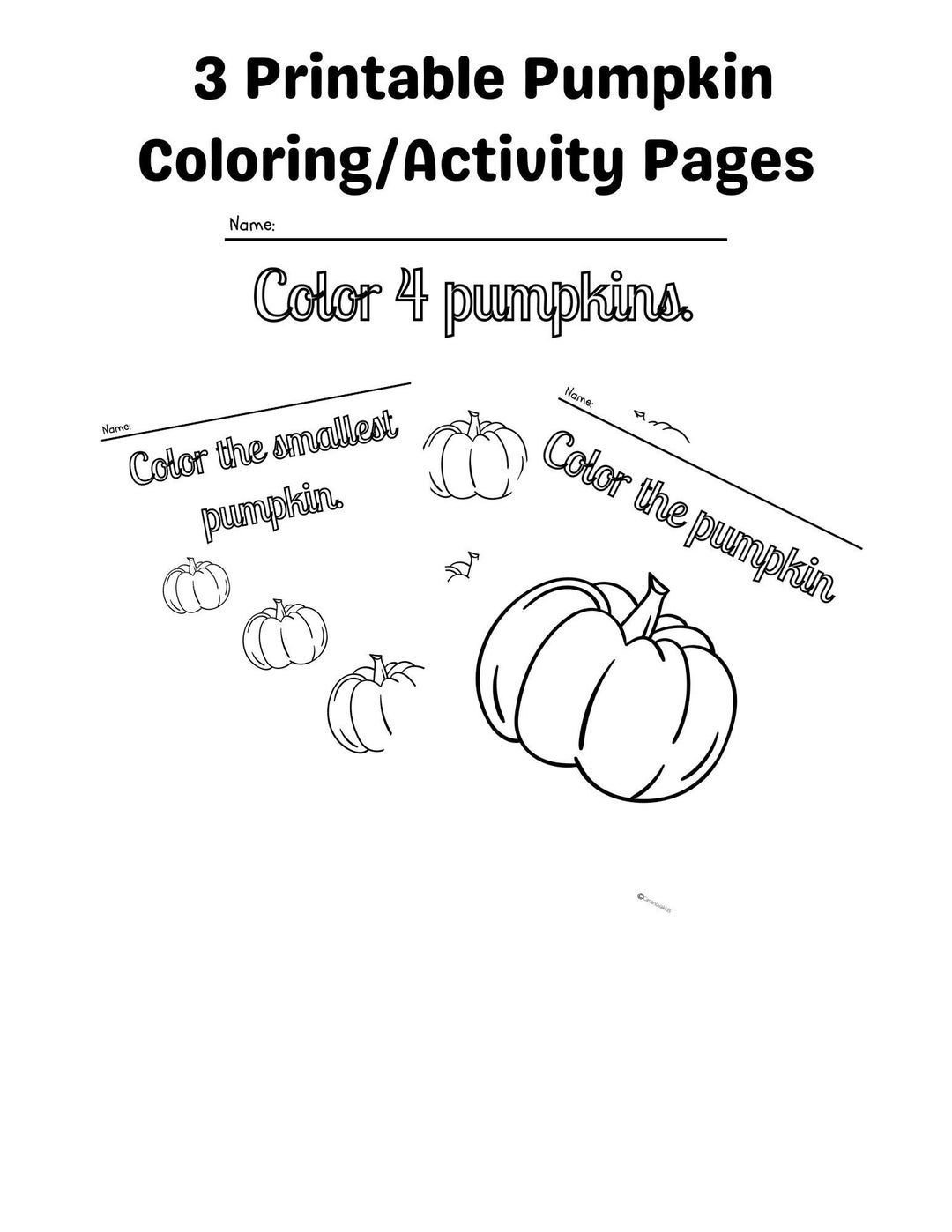 Printable pumpkin coloringactivity pages