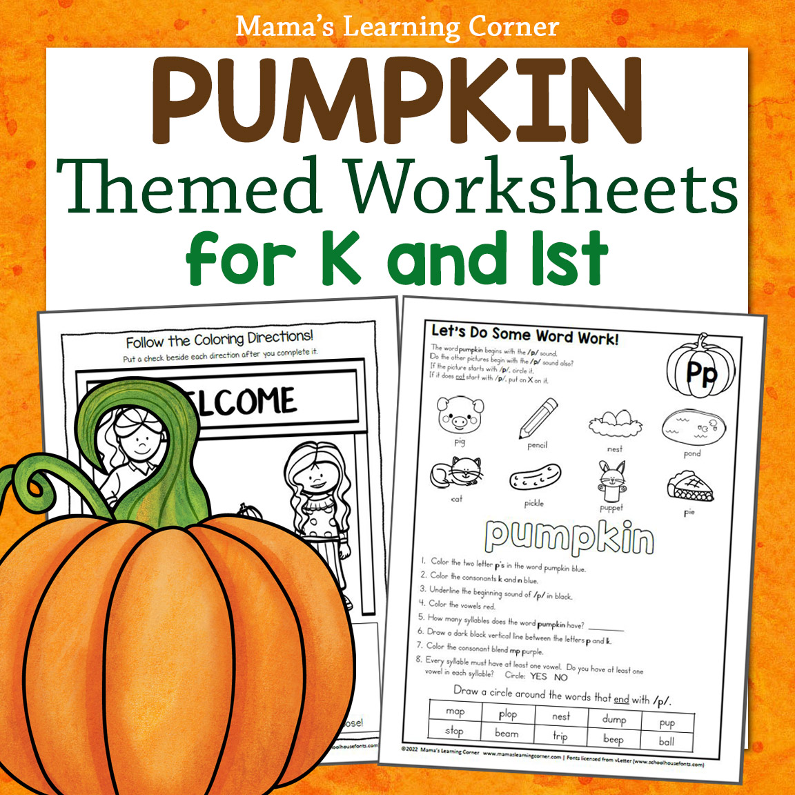 Pumpkin worksheets