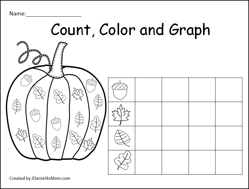 Count color and graph pumpkin sheets