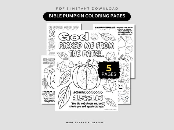 Sunday school fall pumpkin coloring worksheets printable bible verses kids bible study homeschool activity christian activites for kids