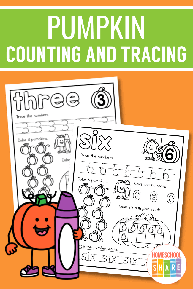 Free pumpkin counting worksheets