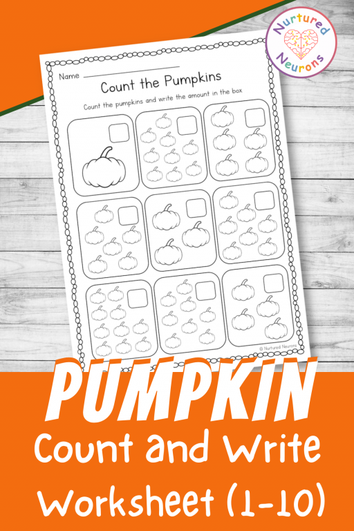 Pumpkin counting worksheet