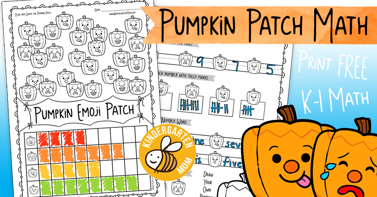 Pumpkin themed kindergarten math worksheets