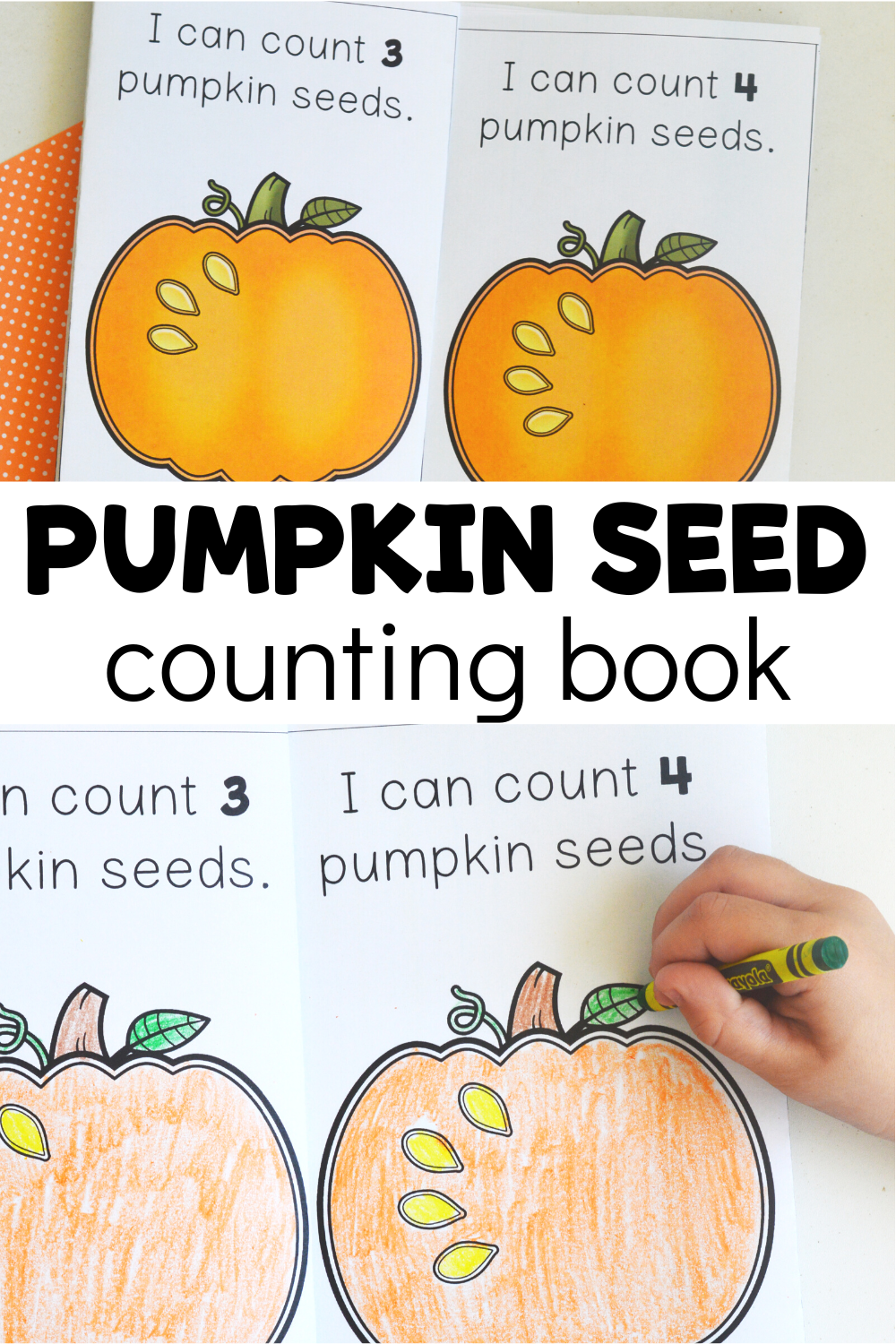 Pumpkin seed counting book free printable