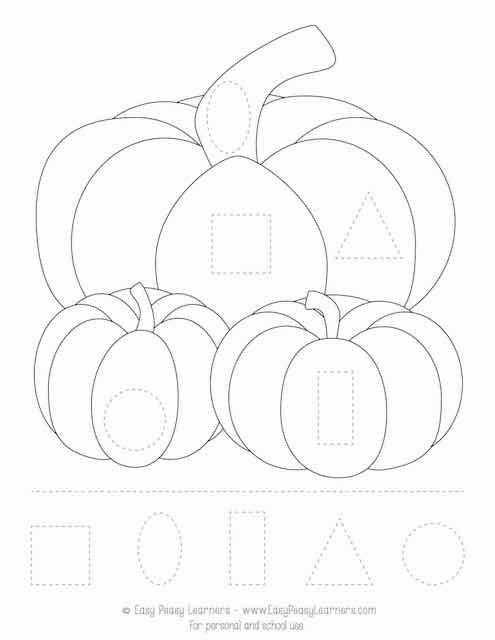 Free pumpkins cut and glue worksheets