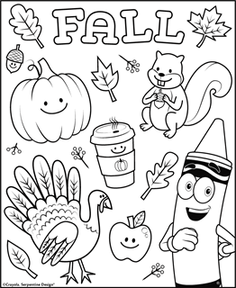 Fall free coloring pages