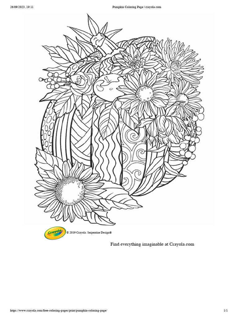 Pumpkin coloring page pdf