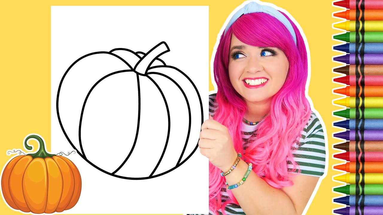 Coloring a pumpkin cute thanksgiving fallautumn coloring page crayola crayons