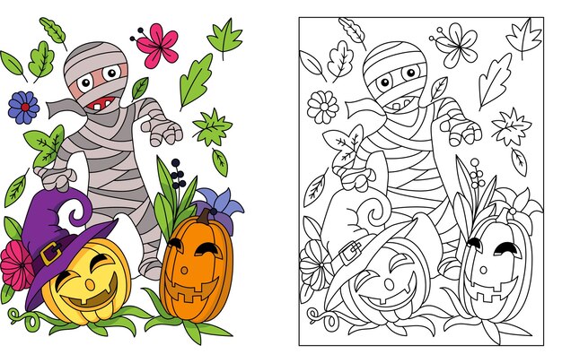 Page fall coloring images